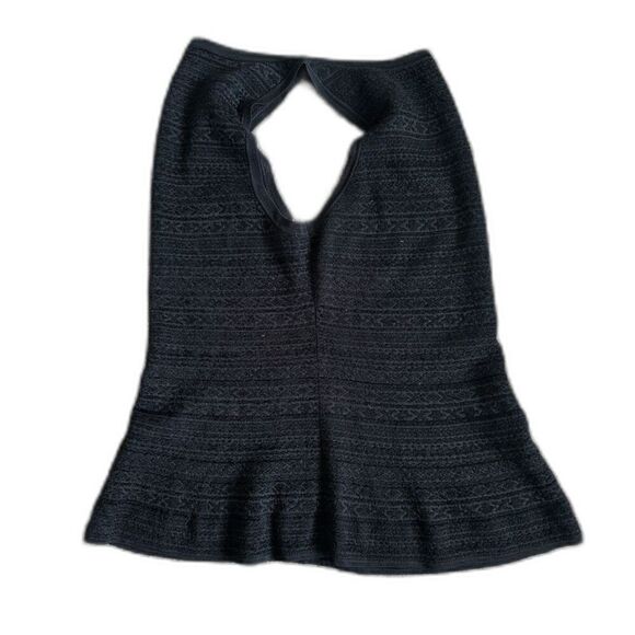 Theory Women's Cut Crew Neck Racer Back Peplum Texture Sleeveless Knit Top SZ M - Picture 4 of 10